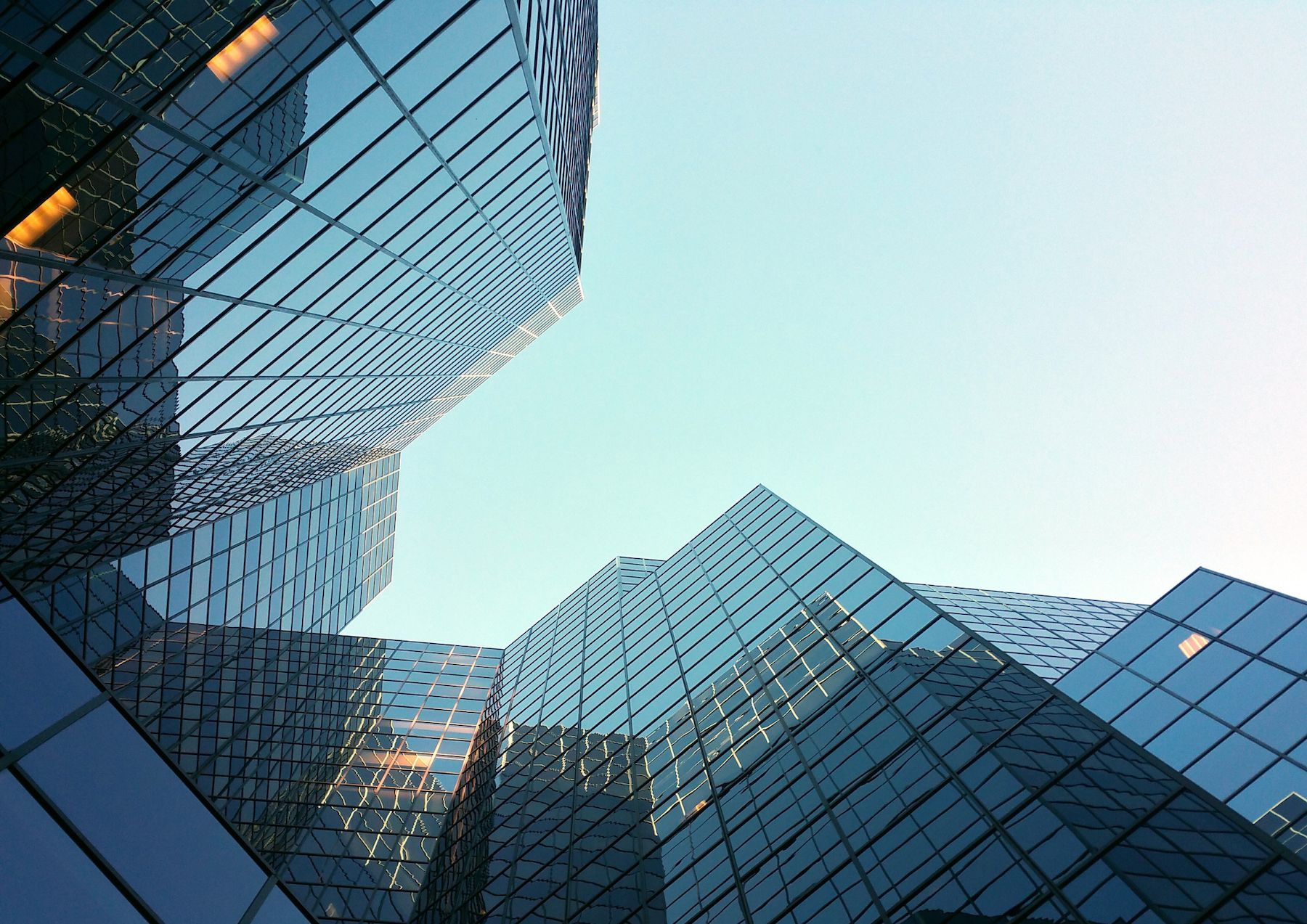 Image of buildings looking towards the sky